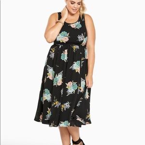 Floral tea length dress